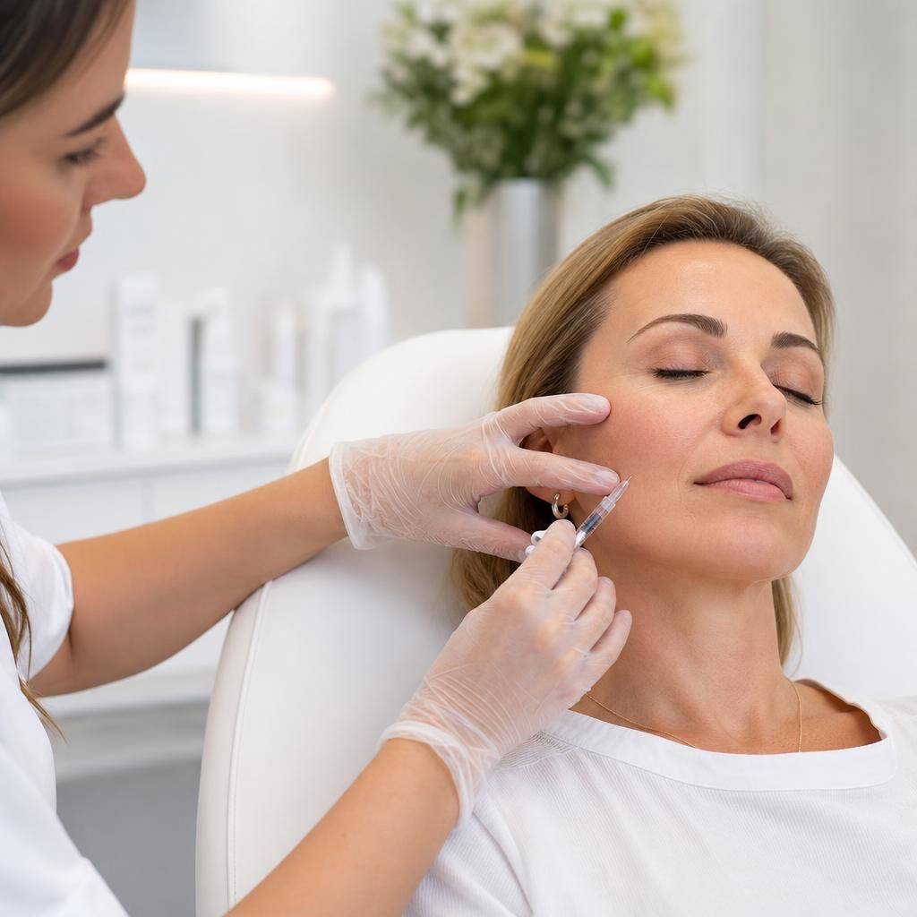 Image depicting Profhilo treatment benefits for skin rejuvenation and elasticity improvement, highlighting its unique formulation and application process.